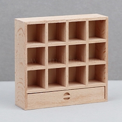 キャビネット木製ミニモデル  マイクロランドスケープドールハウスアクセサリー  小道具の装飾のふりをする  ビスク  97x28x93mm&nbsp;PW-WG494CC-01