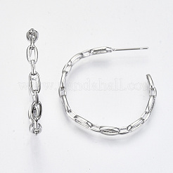 Brass Half Hoop Earrings&nbsp;KK-R117-055P-NF