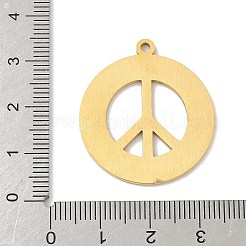 304ステンレスペンダント  ピースサインチャーム  ゴールドカラー  31x28x1.5mm  穴：2mm&nbsp;LS-STAS-F326-07G