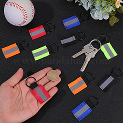 10Pcs 5 Colors Rectangle Polyester Pendant Keychains&nbsp;KEYC-CN0001-13