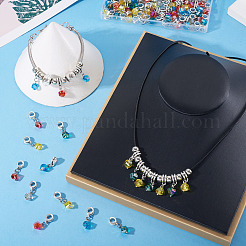 105Pcs 7 Colors Glass European Dangle Charms&nbsp;PALLOY-TAC0221