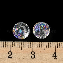 電気メッキガラスビーズ  多面カット  ロンデル  透明  8x6mm  穴：1.6mm  100個/袋&nbsp;EGLA-Z004-01B-06