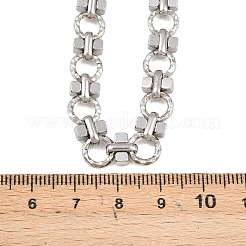 8mm 304ステンレススチールテクスチャリングリンクチェーンネックレス  変色しない  ステンレス鋼色  18.15インチ（46.1cm）&nbsp;NJEW-Z105-04P-03