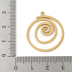 304ステンレスペンダント  渦  ゴールドカラー  27x24.5x1.5mm  穴：1.5mm&nbsp;STAS-G355-08A-G