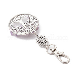 Chakra Natural & Synthetic Gemstone Chips Beads & Alloy Tree of Life Pendant Decorations&nbsp;HJEW-JM03128