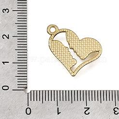 UVメッキ合金クリスタルラインストーンペンダント  ハートチャーム  ゴールドカラー  16x21x2mm  穴：1.7mm&nbsp;RB-CBAD37D-29G