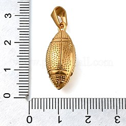 イオンプレーティング（IP）304ステンレスペンダント  ラグビーのチャーム  ゴールドカラー  24.5x11.5x11mm  穴：7mm&nbsp;STAS-Z113-16G
