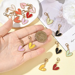 16Pcs 8 Styles Alloy & Acrylic Pendant Decorations&nbsp;HJEW-YW00542