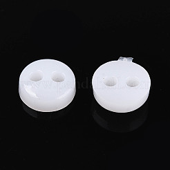 人形の服のためのDIYの手工芸品のボタン  フラットラウンド  樹脂ボタン  ホワイト  6mm&nbsp;NNA0VCY-02