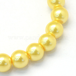 Baking Paint Pearlized Glass Pearl Round Bead Strands&nbsp;HY-Q003-6mm-67