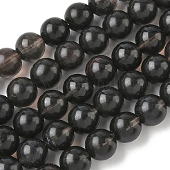 天然氷オブシディアンビーズ連売り  ラウンド  ブラック  10mm  穴：1.2mm  約31~33個/連  14.76''~14.96''（37.5~38センチメートル）&nbsp;G-P590-A03-10mm-03