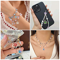 50Pcs Alloy & Glass Pendants&nbsp;PALLOY-TAC0240