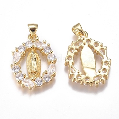 Brass Micro Pave Cubic Zirconia Pendants&nbsp;ZIRC-G168-05G