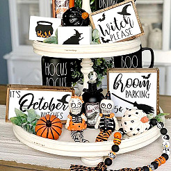100Pcs 10 styles Halloween Themed Natural Wooden Beads&nbsp;WOOD-CD0001-21