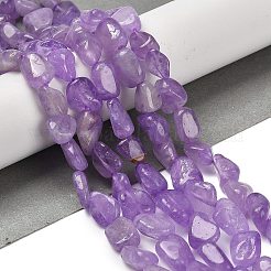 天然ラベンダーアメジストビーズ連売り  ナゲット  タンブルストーン  7~13x4.5~10x4.5~10mm  穴：1.2mm  約44~46個/連  15.08~16.14インチ（38.3~41cm）&nbsp;G-P497-01E-22
