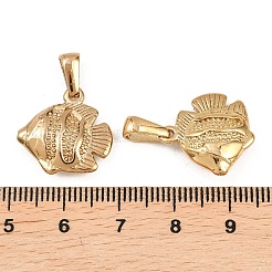 304ステンレスペンダント  魚のチャーム  ゴールドカラー  17.5x17x5mm  穴：7x3.5mm&nbsp;STAS-P438-38A-G