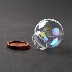 ガラスドームカバー  装飾ショーケース  クローシュベルジャーテラリウムウッドベース付き  透明  40x44mm&nbsp;ODIS-I003-01C