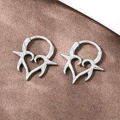 Spiked Heart 316 Stainless Steel Cartilage Earrings&nbsp;AJEW-C044-13AS