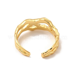 Brass Hollow Open Cuff Ring for Women&nbsp;RJEW-A015-06G