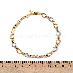 女性用304ステンレススチールアズキチェーンブレスレット  ゴールデン·ステンレス鋼色  8-3/4インチ（22.2cm）&nbsp;BJEW-K279-04GP