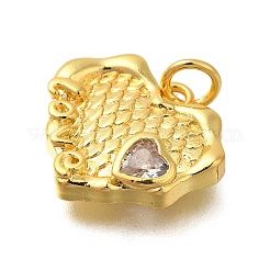 Rack Plating Brass Micro Pave Cubic Zirconia Pendants&nbsp;KK-I716-09G