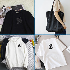アルファベットラインストーンパッチ  アップリケにアイロン/縫い付け  マスクと衣装のアクセサリー  洋服用  バッグパンツ  靴  携帯ケース  ブラック  54~60x17~69x2.5mm  26個/セット&nbsp;FW-TAC0001-01E