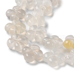 天然ホワイトアゲート瑪瑙ビーズ連売り  花  13~14x13~14x5~5.5mm  穴：1.2mm  約15個/連  7.95''（20.2センチメートル）&nbsp;G-M418-D03-01