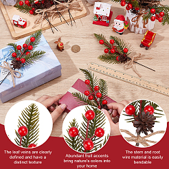クリスマス用アイロンとペット用人工松葉40個  写真小道具  インテリアオーナメントパーツ  濃い緑  290~300x84x18mm&nbsp;AJEW-GO0004-36
