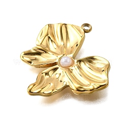 プラスチックパールペンダント  304ステンレス鋼  蝶結び  21.5x25x3mm  穴：1.8mm&nbsp;STAS-Q360-03H-G