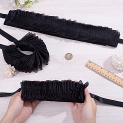 取り外し可能なポリエステル製フェイクフリルカラー（女性用）  ブラック  1060x210x66mm&nbsp;AJEW-WH0481-526A