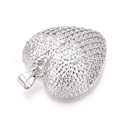 Brass Micro Pave Clear Cubic Zirconia Pendants&nbsp;KK-N268-52P
