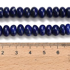 天然石ラピスラズリビーズ連売り  ロンデル  グレードA  グレードA  8x5mm  穴：0.6mm  約86個/連  15.75''（40センチメートル）&nbsp;G-H329-B02-5x8mm