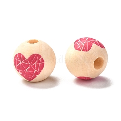 Printed Wood European Beads&nbsp;WOOD-F011-03B