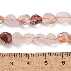 天然レッド ヘマトイド クォーツ/鉄系クォーツ ビーズ 連売り  ナゲット  タンブルストーン  6~10.5x5.5~7.5x3~6mm  穴：0.8mm  約50~54個/連  14.96''（38センチメートル）&nbsp;GG-CBAC61B-B04-02