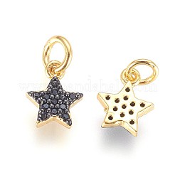 Brass Micro Pave Cubic Zirconia Charms&nbsp;ZIRC-G150-15A