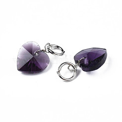 Faceted Transparent Glass Charms&nbsp;GLAA-T024-04A
