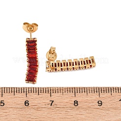 304 Stainless Steel Rectangle Tassel Stud Earrings&nbsp;EJEW-F393-01G
