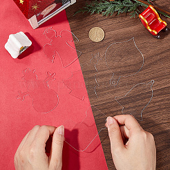クリスマスアクリル製ビッグペンダント48個、6スタイル  混合図形  73~90x54~76x1mm  穴：3.5mm  8個/スタイル&nbsp;FIND-SC0011-43