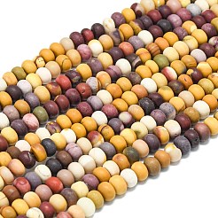 天然石モッカイトビーズ連売り  艶消し  ロンデル  6x4mm  穴：1mm  約93~96個/連  14.57''~14.76''（37~37.5センチメートル）&nbsp;G-P575-A11-6x4mm