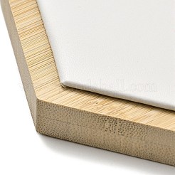 3Pcs 3 Sizes Bamboo with PU Leather Jewelry Display Tray Sets&nbsp;ODIS-B001-01