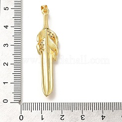 Rack Plating Brass Micro Pave Cubic Zirconia Pendants&nbsp;KK-Z086-52G-02