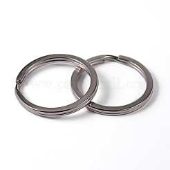 変色しにくい304ステンレススチール製スプリットキーリング  ステンレス鋼色  30x2.8mm  ワイヤー：2.4mm&nbsp;STAS-L176-21