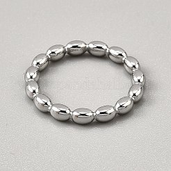 女性用304ステンレススチール指輪  ライス  ステンレス鋼色  3mm  内径：17mm&nbsp;RJEW-WH0002-43P