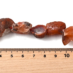 天然石カーネリアンビーズ連売り  ラフ原石  ナゲット  7~25x9~26x7~20mm  穴：0.8~1.2mm  約10~18個/連  7.28''~7.87''（18.5~20センチメートル）&nbsp;G-S386-C06