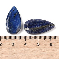 天然石ラピスラズリペンダント  ファセットティアドロップチャーム  24.5x13x4mm  穴：1mm&nbsp;G-M440-01C