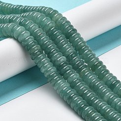 フラット ラウンド/ディスク ナチュラル グリーン アベンチュリン ビーズ 連売り  8x3mm  穴：1mm  約119~126個/連  15インチ&nbsp;G-L405-07-8mm