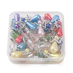 30Pcs 2 Style ABS Plastic & Acrylic Imitation Pearl Angel Pendants&nbsp;FIND-SC0002-25