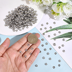 316サージカルステンレススチールビーズキャップ1000個  花  7花びら  ステンレス鋼色  6x1mm  穴：1mm&nbsp;STAS-ME0003-22