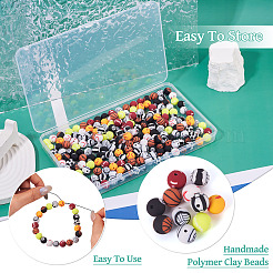 220Pcs 11 Styles Handmade 8 Ball Polymer Clay Beads&nbsp;CLAY-TA0001-88