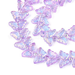 Transparency Electroplate Glass Beads Strands&nbsp;GLAA-T023-39A-05